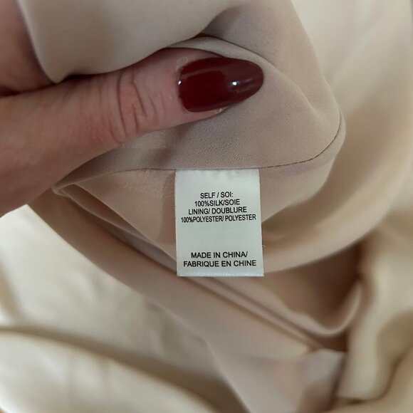 Haute Hippie Light Blush Pink Scoop Neck Asymmetrical Slit Silk Dress Size XS - Picture 6 of 7